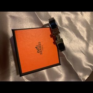 HERMÈS Clic Clac H Bracelet Black and Silver